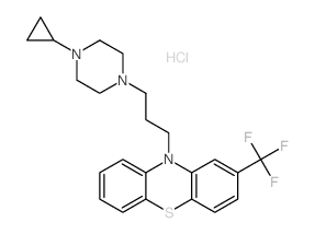 10H-Phenothiazine,10-[3-(4-cyclopropyl-1-piperazinyl)propyl]-2-(trifluoromethyl)-, hydrochloride(1:2) Structure