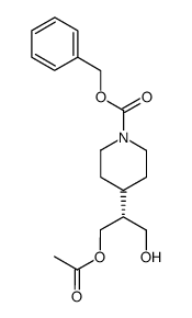 (R)-3-(acetoxy)-2-<4-(1-benzyloxycarbonyl)piperidinyl>propan-1-ol结构式