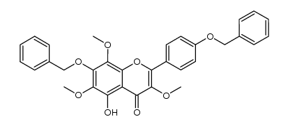 7-(benzyloxy)-2-(4-(benzyloxy)phenyl)-5-hydroxy-3,6,8-trimethoxy-4H-chromen-4-one结构式