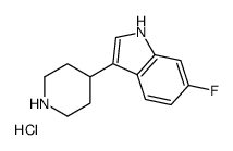 6-氟-3-(哌啶-4-基)-1H-吲哚盐酸盐结构式