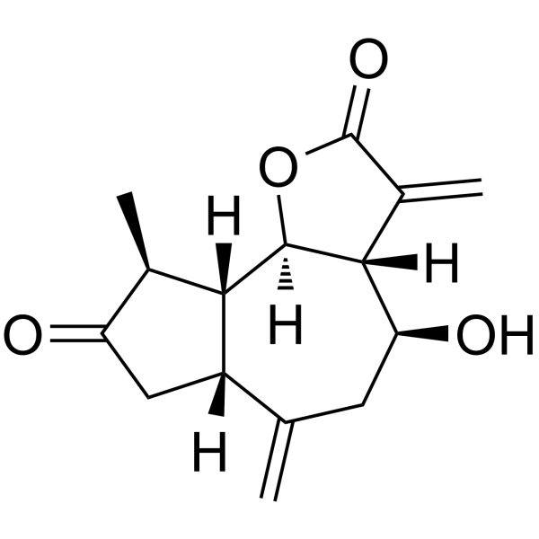 Azuleno[4,5-b]furan-2,8(3H,4H)-dione,octahydro-4-hydroxy-9-methyl-3,6-bis(methylene)-, (3aR,4S,6aR,9S,9aR,9bR)-结构式
