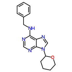N-苄基-9-(四氢-2H-吡喃-2-基)腺嘌呤结构式