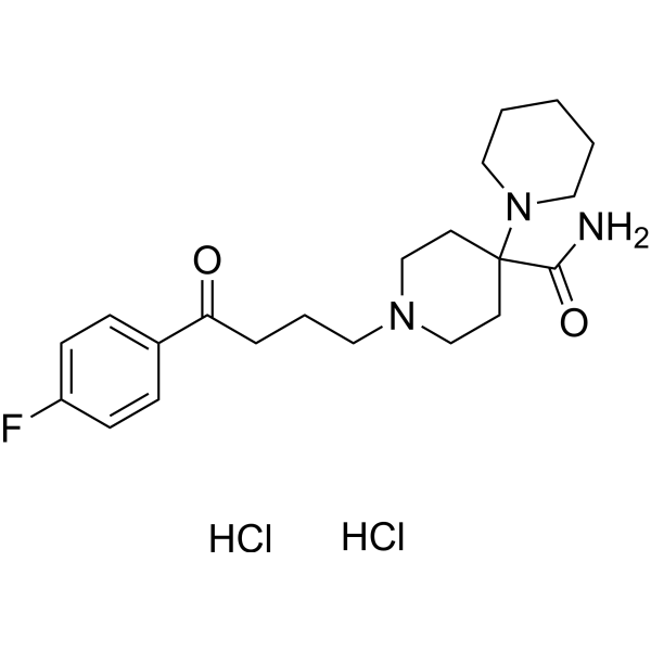 1-[4-(4-氟苯基)-4-氧亚基丁基]-[1,4-联哌啶]-4-甲酰胺二盐酸结构式