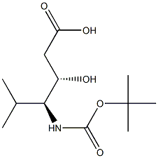 (3S,4S)-4-tert-Butoxycarbonylamino-3-hydroxy-5-methyl-hexanoic acid Structure