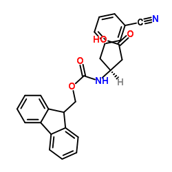 (S)-3-((((9H-芴-9-基)甲氧基)羰基)氨基)-4-(3-氰基苯基)丁酸结构式