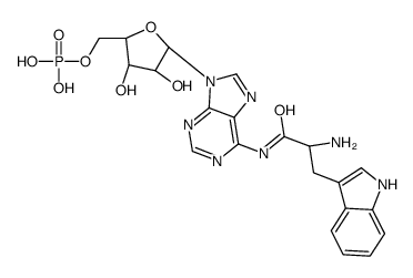 [(2R,3S,4R,5S)-5-[6-[[2-amino-3-(1H-indol-3-yl)propanoyl]amino]purin-9-yl]-3,4-dihydroxyoxolan-2-yl]methyl dihydrogen phosphate Structure
