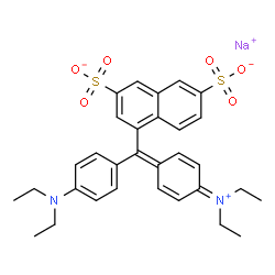 hydrogen [4-[4-(diethylamino)-alpha-(3,6-disulphonato-1-naphthyl)benzylidene]cyclohexa-2,5-dien-1-ylidene]diethylammonium, sodium salt Structure