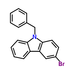 9-苄基-3-溴-9H-咔唑结构式