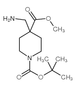4-氨基甲基-1-叔丁氧羰基哌啶-4-甲酸甲酯结构式