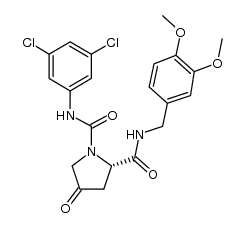 (2S)-N1-(3,5-dichlorophenyl)-N2-(3,4-dimethoxybenzyl)-4-oxo-1,2-pyrrolidinedicarboxamide结构式