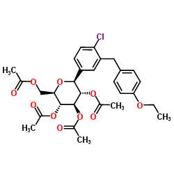 (1S)-1,5-脱水-1-C-[4-氯-3-[(4-乙氧基苯基)甲基]苯基]-D-山梨醇四乙酸酯结构式