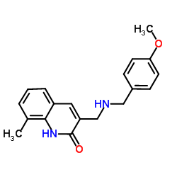 3-{[(4-Methoxybenzyl)amino]methyl}-8-methyl-2(1H)-quinolinone Structure