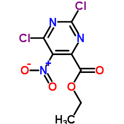 2,6-二氯-5-硝基嘧啶-4-羧酸乙酯结构式