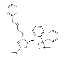 methyl 6-O-benzyl-3-[[[(tert-butyl)diphenylsilyl]oxy]methyl]-2,3,5-trideoxy-D-erythro-hexofuranoside Structure