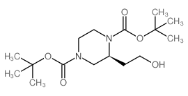 (S)-二-叔丁基2-(2-羟基乙基)哌嗪-1,4-二羧酸结构式
