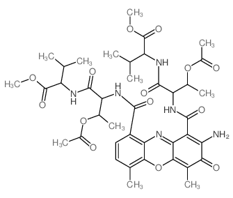 methyl (2R)-2-[[(2S,3R)-3-acetyloxy-2-[[9-[[2-acetyloxy-1-[(1-methoxycarbonyl-2-methyl-propyl)carbamoyl]propyl]carbamoyl]-2-amino-4,6-dimethyl-3-oxo-phenoxazine-1-carbonyl]amino]butanoyl]amino]-3-meth Structure