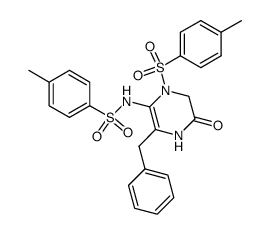 N-(3-benzyl-5-oxo-1-tosyl-1,4,5,6-tetrahydropyrazin-2-yl)-4-methylbenzenesulfonamide Structure