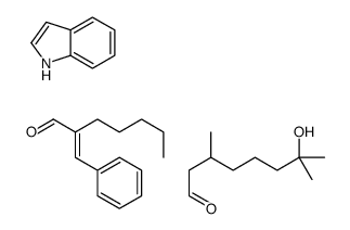 (2E)-2-benzylideneheptanal,7-hydroxy-3,7-dimethyloctanal,1H-indole Structure