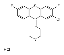 1-Propanamine, 3-(2-chloro-3,6-difluoro-9H-thioxanthen-9-ylidene)-N,N- dimethyl-, hydrochloride结构式