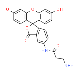 N-(2-aminoethylcarbonyl)-5(6)-aminofluorescein structure