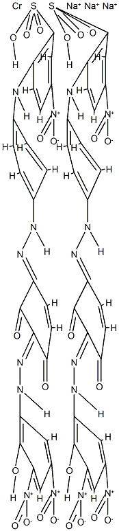 trisodium bis[2-[[4-[[2,4-dihydroxy-3-[(2-hydroxy-3,5-dinitrophenyl)azo]phenyl]azo]phenyl]amino]-5-nitrobenzenesulphonato(3-)]chromate(3-)结构式