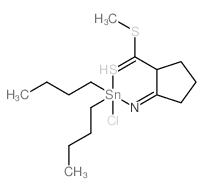 Tin, dibutylchloro (methyl-2-iminocyclopentanecarbodithioato-N,S)- Structure