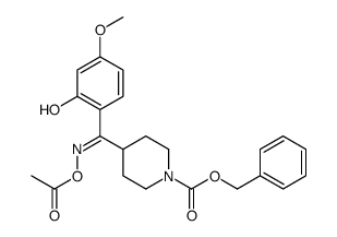 (E)-2-(5-Methoxy)phenol 4-(N-Benzyloxycarbonyl)piperidinyl-methanone O-Acetyl Oxime Structure