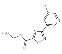 3-(5-溴-吡啶-3-基)-[1,2,4]噁二唑-5-羧酸乙酯结构式
