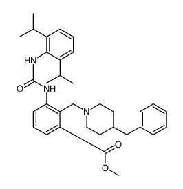 Benzoic acid, 3-[[[[2,6-bis(1-methylethyl)phenyl]amino]carbonyl]amino]-2-[[4-(phenylmethyl)-1-piperidinyl]methyl]-, methyl ester Structure