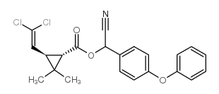 (1S,3r)-氰基(4-苯氧基苯基)甲基 3-(2,2-二氯乙烯基)-2,2-环丙烷羧酸二甲酯结构式