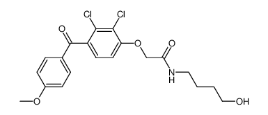 N-(4-hydroxybutyl)-<4-(4-methoxybenzoyl)-2,3-dichlorophenoxy>acetamide结构式
