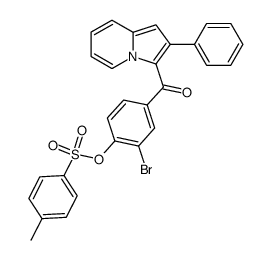 2-bromo-4-(2-phenylindolizine-3-carbonyl)phenyl 4-methylbenzenesulfonate Structure