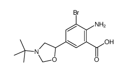 2-amino-3-bromo-5-(3-tert-butyl-1,3-oxazolidin-5-yl)benzoic acid Structure