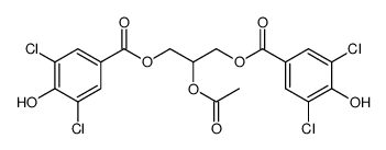 Benzoic acid, 3,5-dichloro-4-hydroxy-, 2-(acetyloxy)-1,3-propanediyl ester Structure