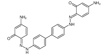 3-amino-6-[[4-[4-[2-(4-amino-6-oxocyclohexa-2,4-dien-1-ylidene)hydrazinyl]phenyl]phenyl]hydrazinylidene]cyclohexa-2,4-dien-1-one结构式