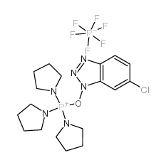 6-氯-1H-苯并三唑-1-基氧三吡咯烷基六氟磷酸盐结构式