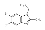 6-bromo-5-chloro-1-ethyl-2-methyl-benzoimidazole结构式