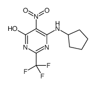 6-(环戊基氨基)-5-硝基-2-(三氟甲基)嘧啶-4-醇结构式