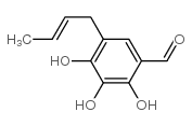 5-(2-丁烯基)-2,3,4-三羟基苯甲醛结构式