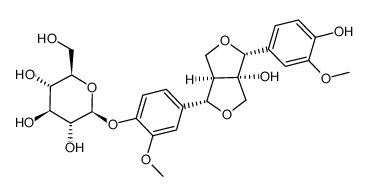 8-Hydroxypinoresinol-4'-O-beta-D-glucopyranoside Structure