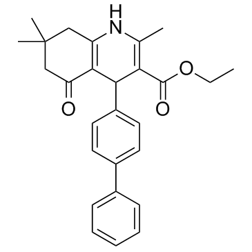 4-[1,1'-联苯]-4-基-1,4,5,6,7,8-六氢-2,7,7-三甲基-5-氧代-3-喹啉羧酸乙酯结构式