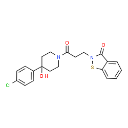 2-{3-[4-(4-chlorophenyl)-4-hydroxypiperidin-1-yl]-3-oxopropyl}-1,2-benzothiazol-3(2H)-one结构式