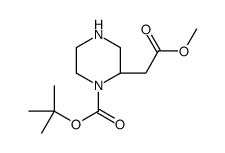 (S)-2-(2-甲氧基-2-氧代乙基)哌嗪-1-羧酸叔丁酯结构式