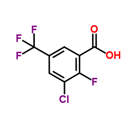 3-氯-2-氟-5-(三氟甲基)苯甲酸结构式