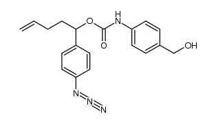 1-(4-azidophenyl)pent-4-en-1-yl (4-(hydroxymethyl)phenyl)carbamate结构式