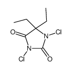 1,3-Dichloro-5,5-diethylhydantoin Structure