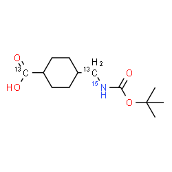 cis,trans-(1,1-Dimethylethoxy)carbonyl Tranexamic Acid-¹³C2,¹⁵N Structure