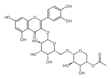 quercetin 3-O-[4'''-O-acetyl-α-L-arabinopyranosyl]-(1'''->6'')-β-D-galactopyranoside结构式