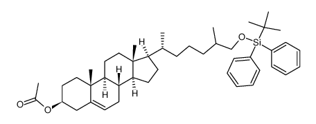 (25ξ)-26-((tert-butyldiphenylsilyl)oxy)cholest-5-en-3β-yl acetate结构式
