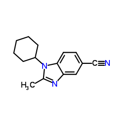 1-Cyclohexyl-2-methyl-1H-benzimidazole-5-carbonitrile Structure